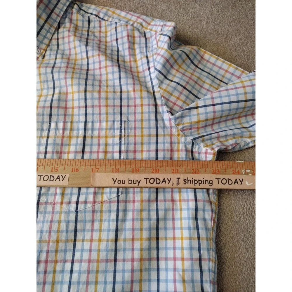 J.Crew Button Down Shirt Men's XL‎ Multicolor Slim Untucked Flex Washed Casual